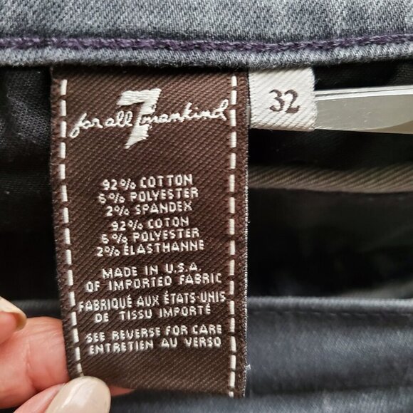 7 For All Mankind Luxe Performance Carsen Grey Jeans Size 32 - Picture 6 of 15